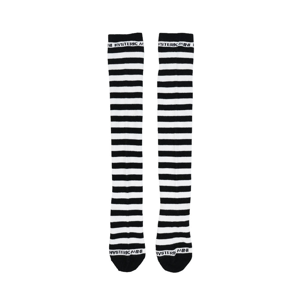 [7月予約商品]MINI FACE ボーダー ニーハイソックス