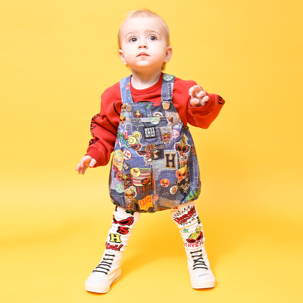 DENIM FREAK 総柄 Viscotex サロペット