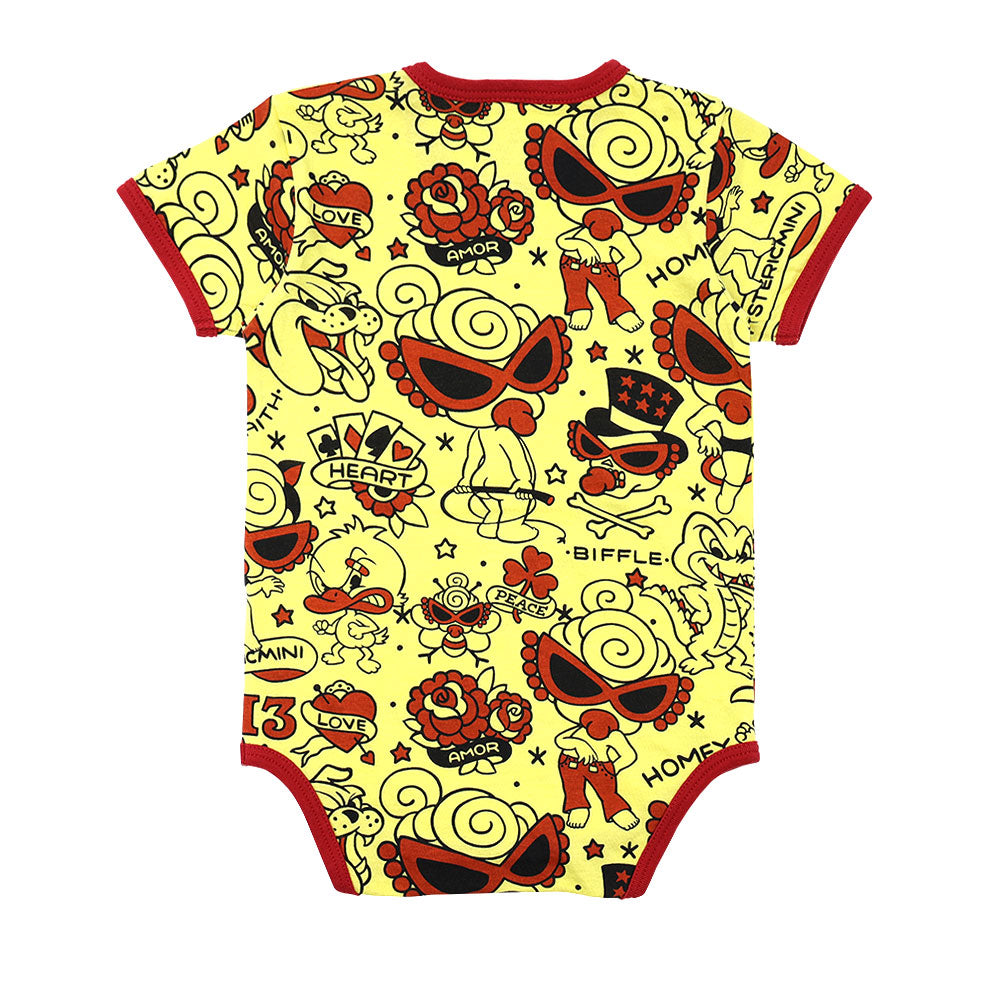 TATTOO PARLOUR総柄 半袖ロンパース