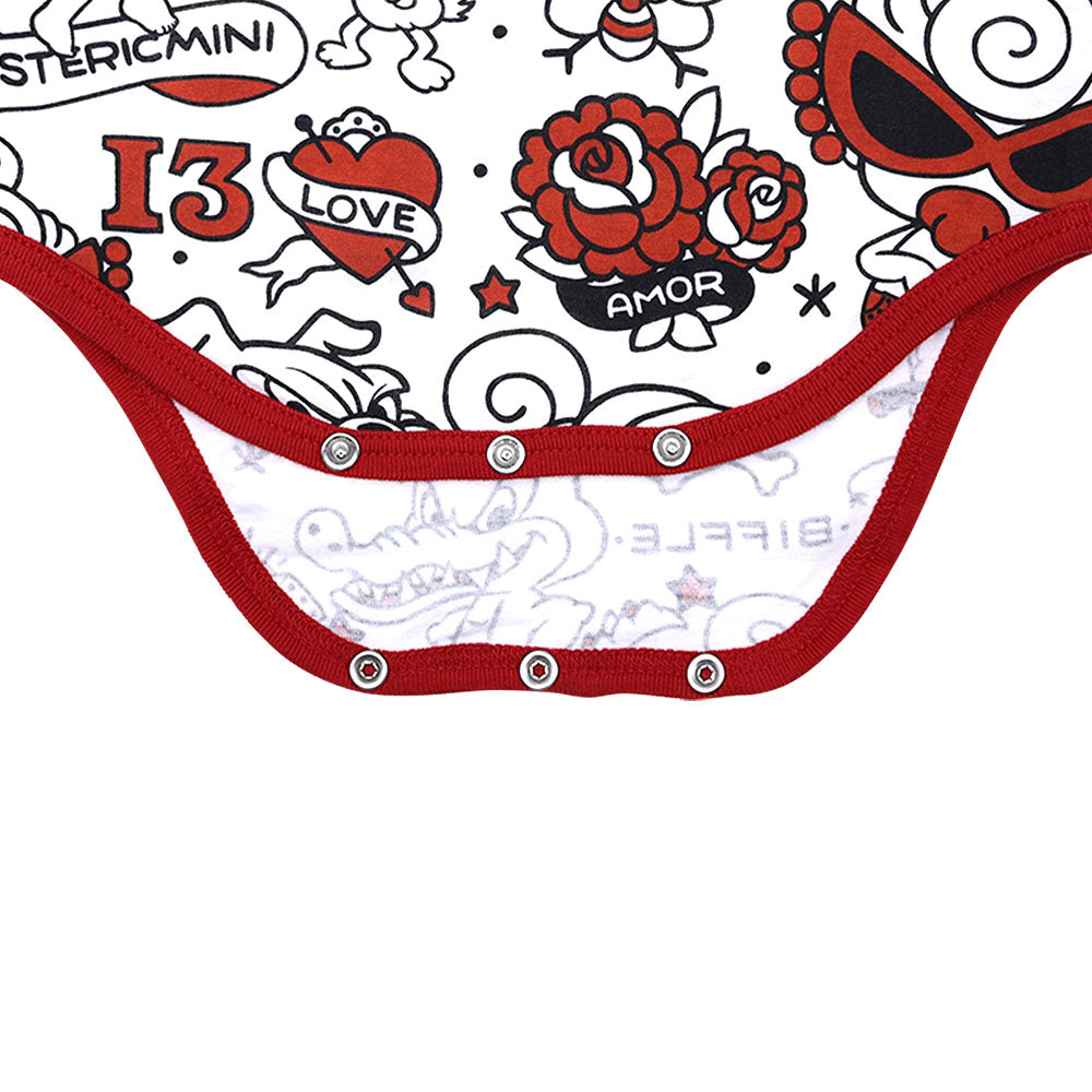 TATTOO PARLOUR総柄 半袖ロンパース