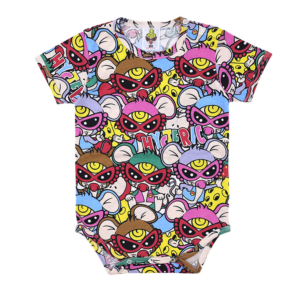 MOUSY MINI総柄 半袖ロンパース