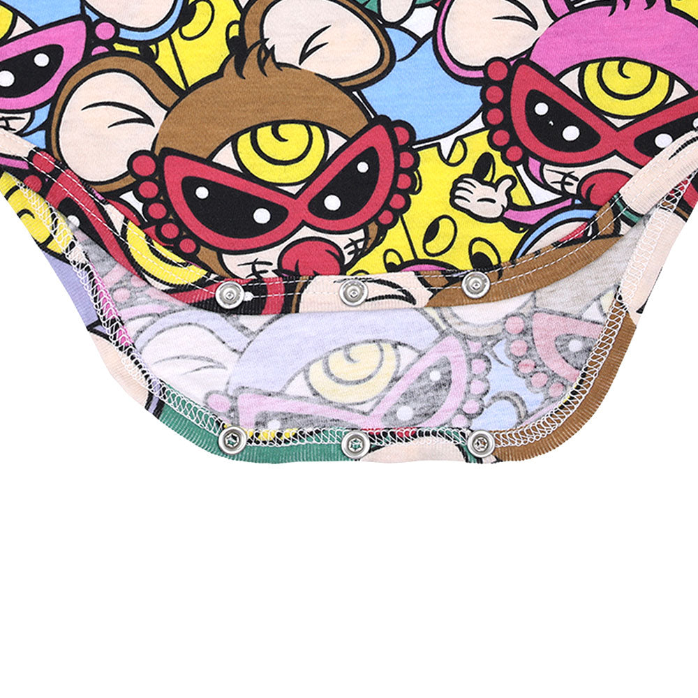 MOUSY MINI総柄 半袖ロンパース