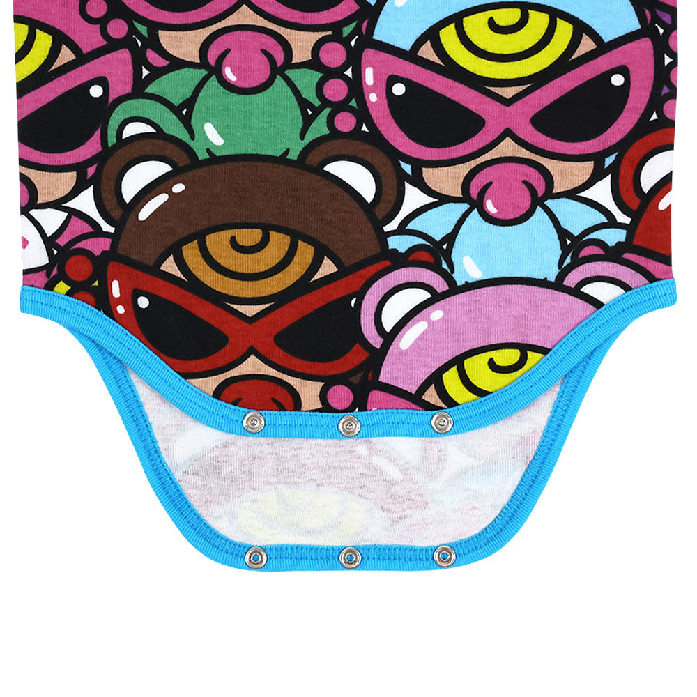 TEDDY MINI MULTI COLOR総柄 半袖ロンパース