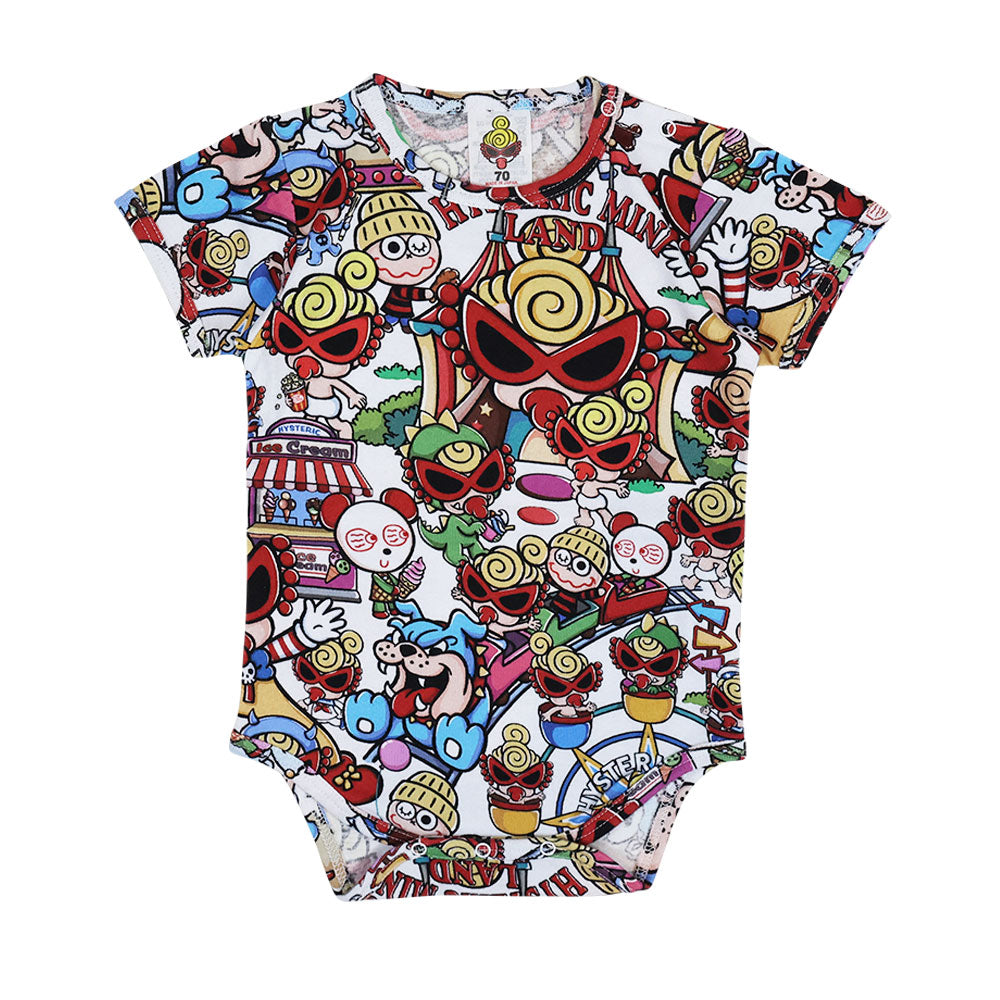 HYSTERIC MINI LAND総柄 半袖ロンパース