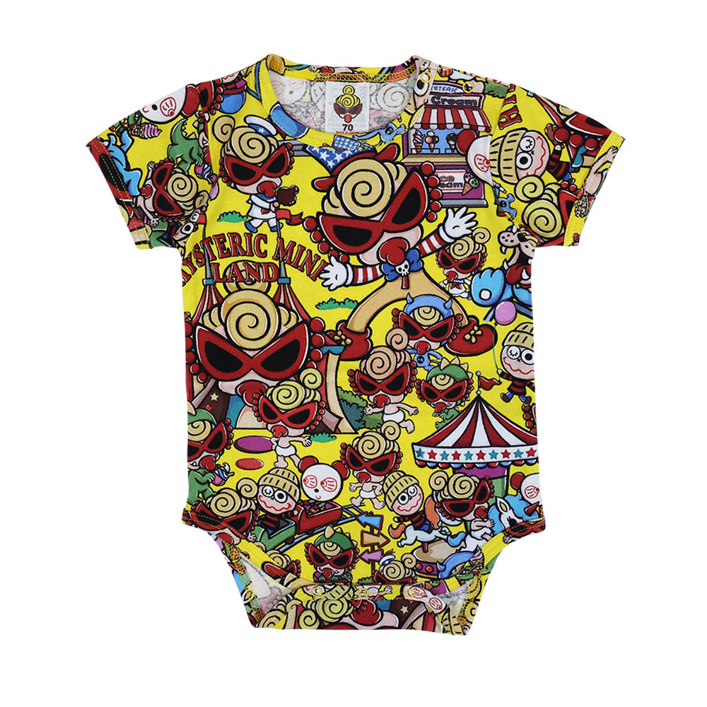 HYSTERIC MINI LAND総柄 半袖ロンパース