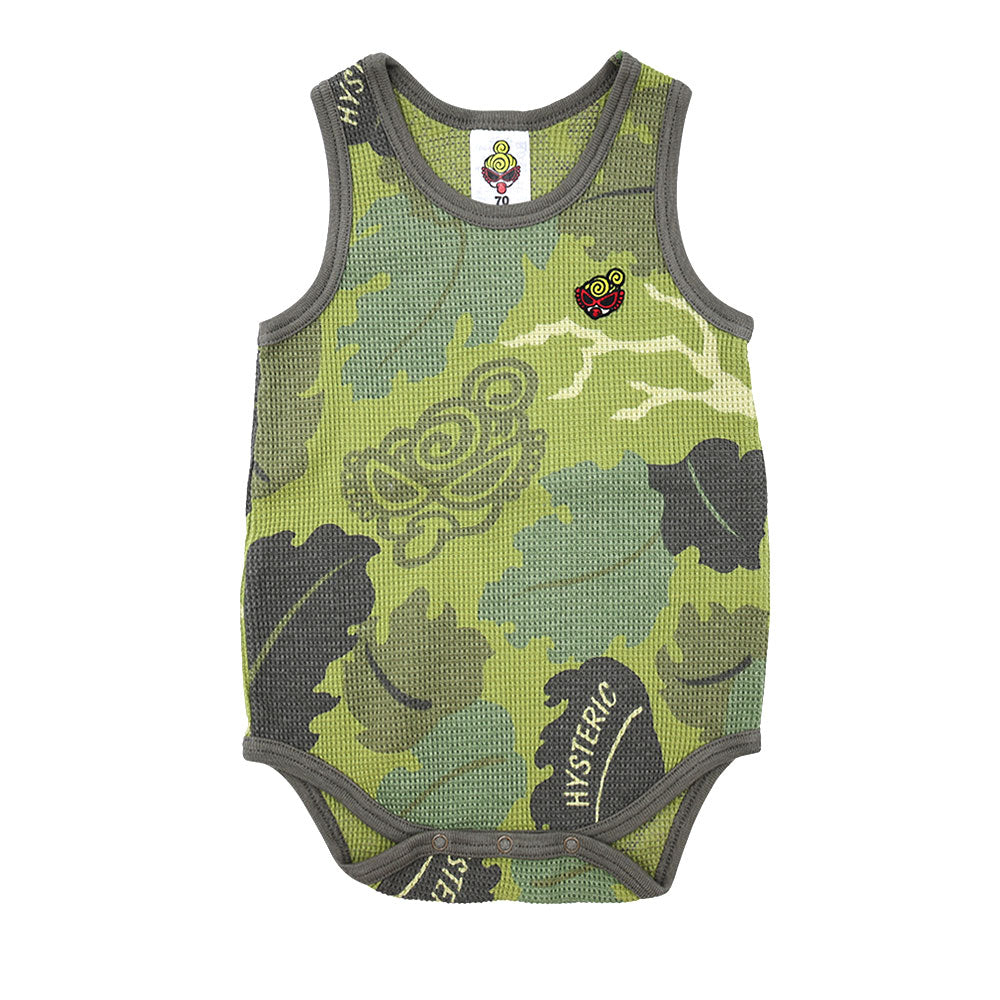LEAF CAMO総柄 ノースリーブロンパース