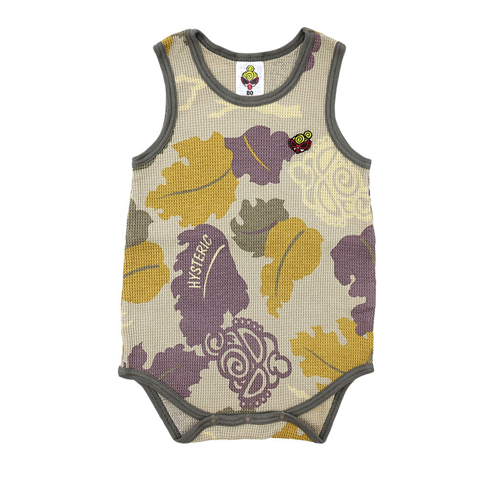 LEAF CAMO総柄 ノースリーブロンパース