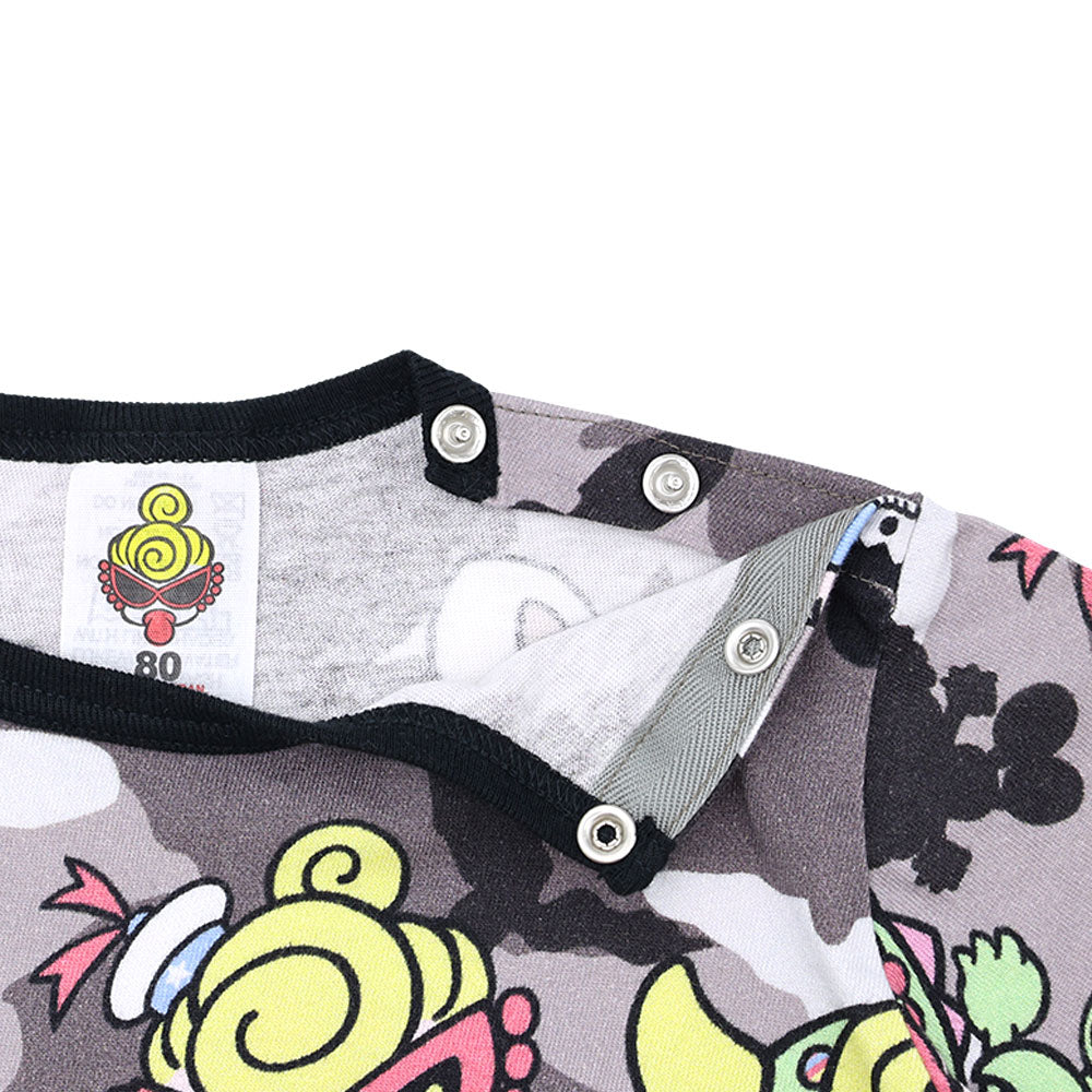 Monster Camo総柄 半袖ロンパース