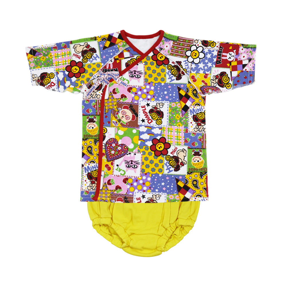 SCRAP PATCHWORK 総柄 短肌着 ブルマセット